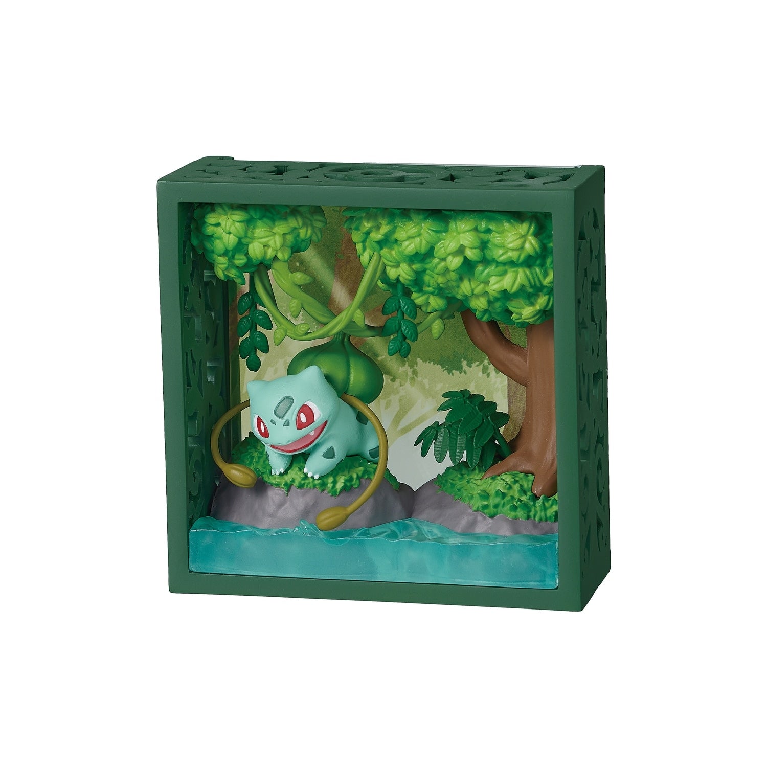 Authentic Japanese Pokemon collectible frame with deep green forest design