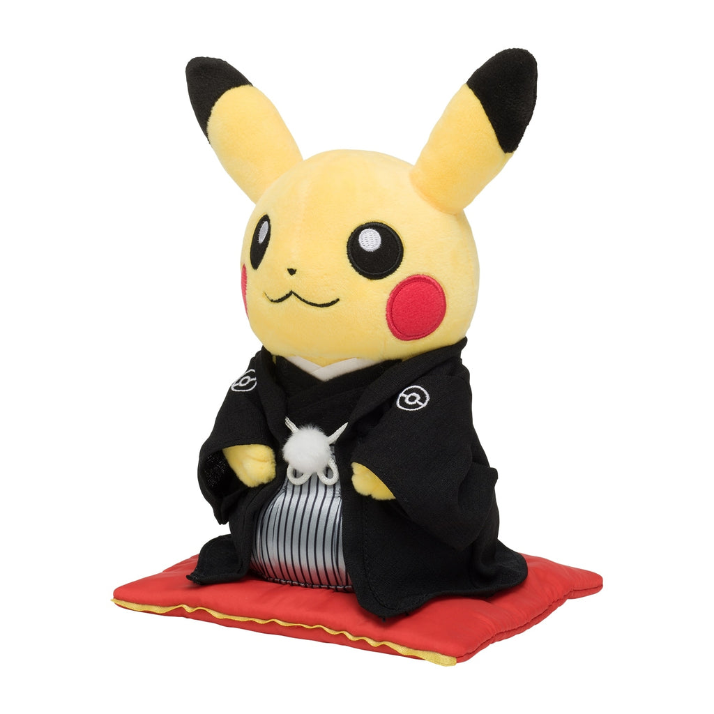 Japanese Pikachu plushie, detailed ears and red cheeks from Japan