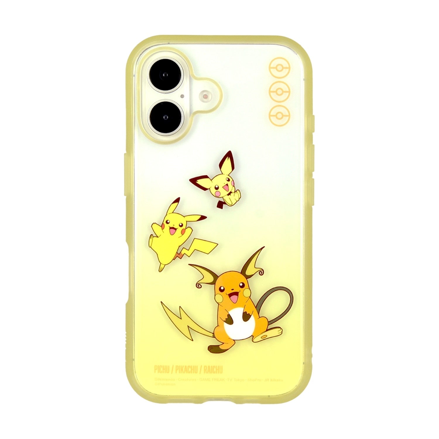 IIIIfit Clear iPhone16 compatible case Pichu & Pikachu & Raichu