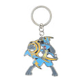 Lucario metal keychain figure from Japan, featuring Aura Pokemon design, 10.6cm length