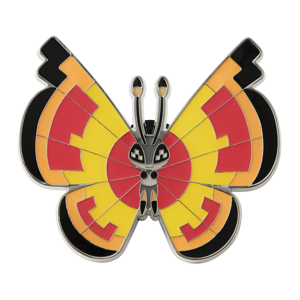 Pokemon Vivillon pin with colorful wings and body from Japan