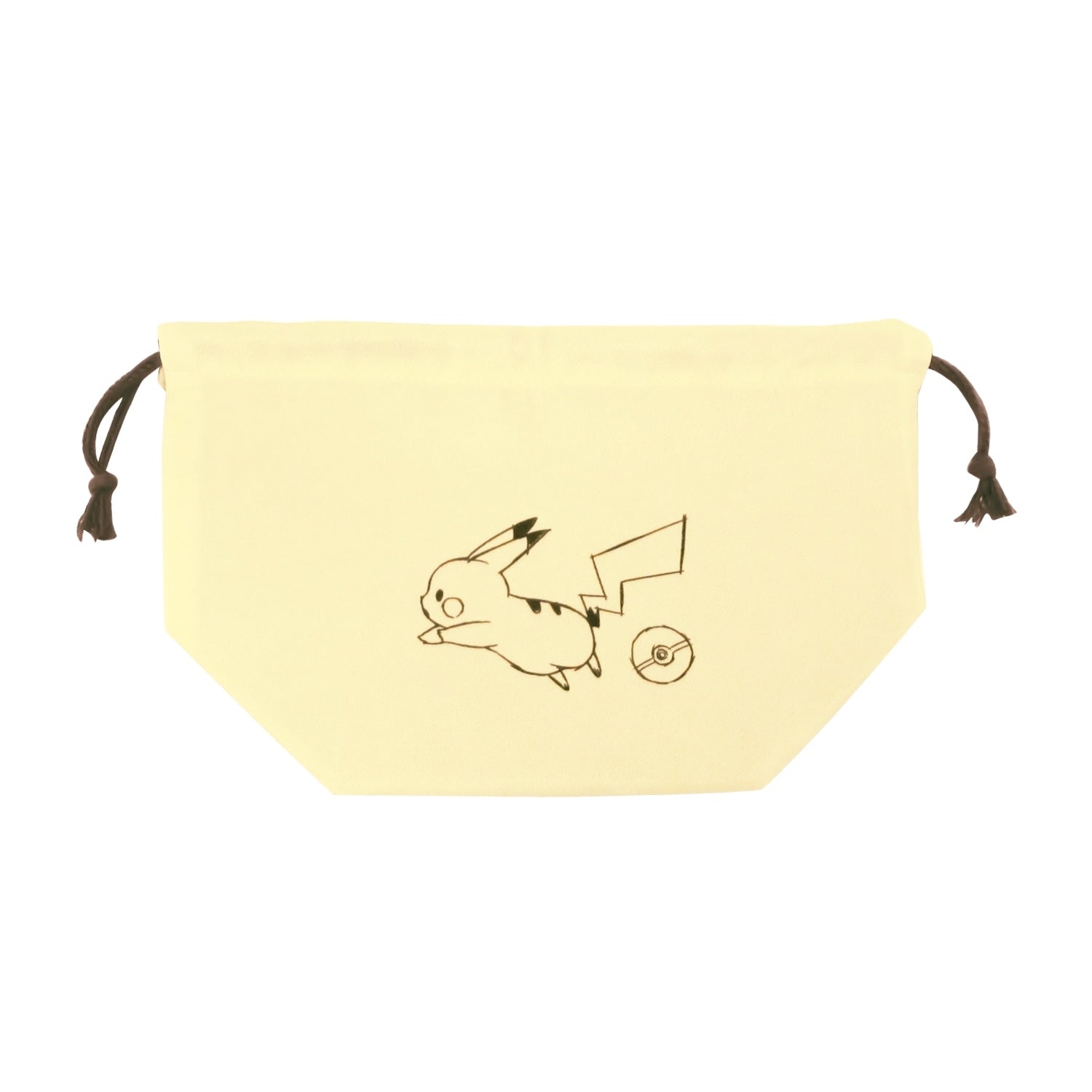 Antibacterial lunch drawstring bag "Pikachu number 025" yellow
