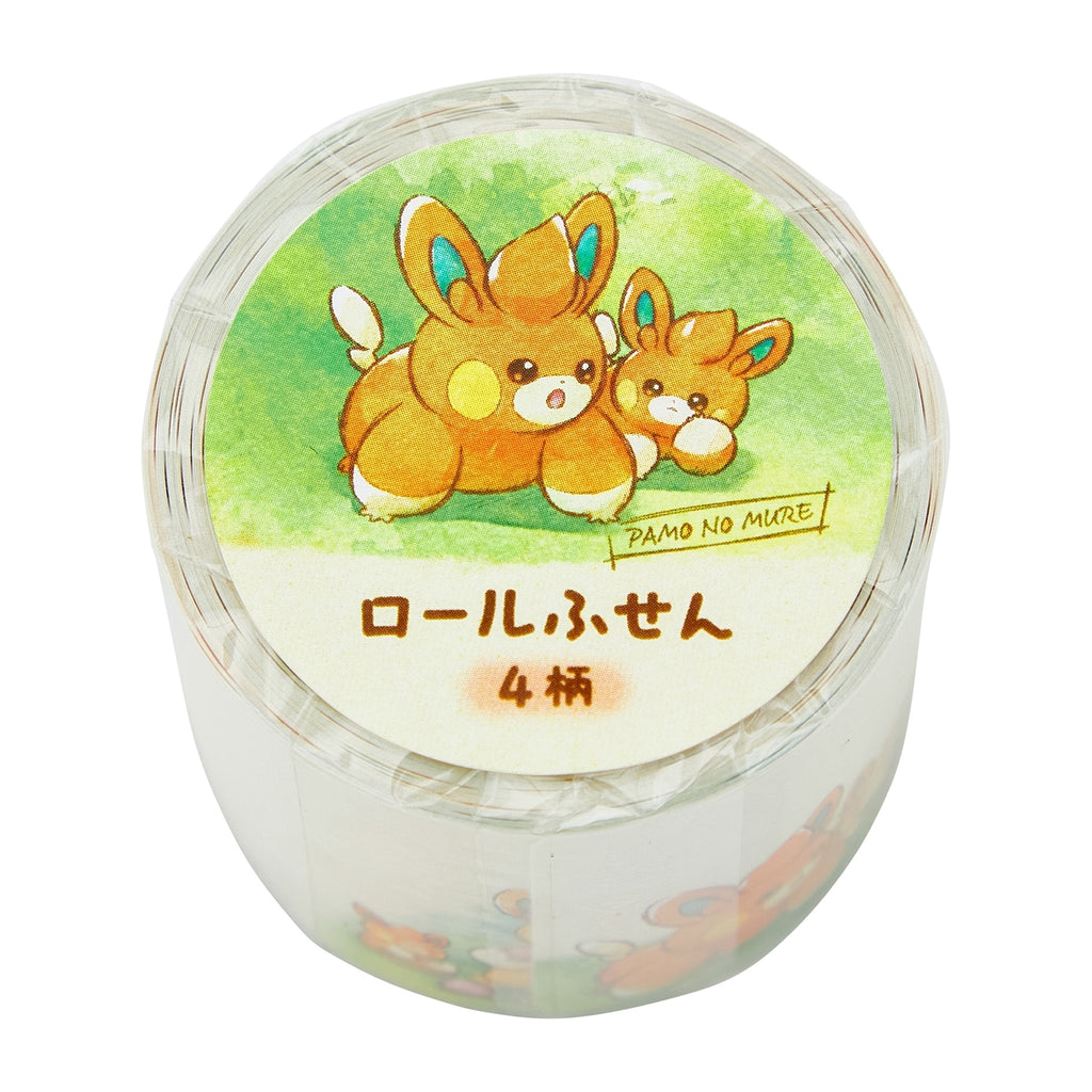 Close-up of Roll sticky paper PAMO NO MURE featuring Pokemon designs from Japan