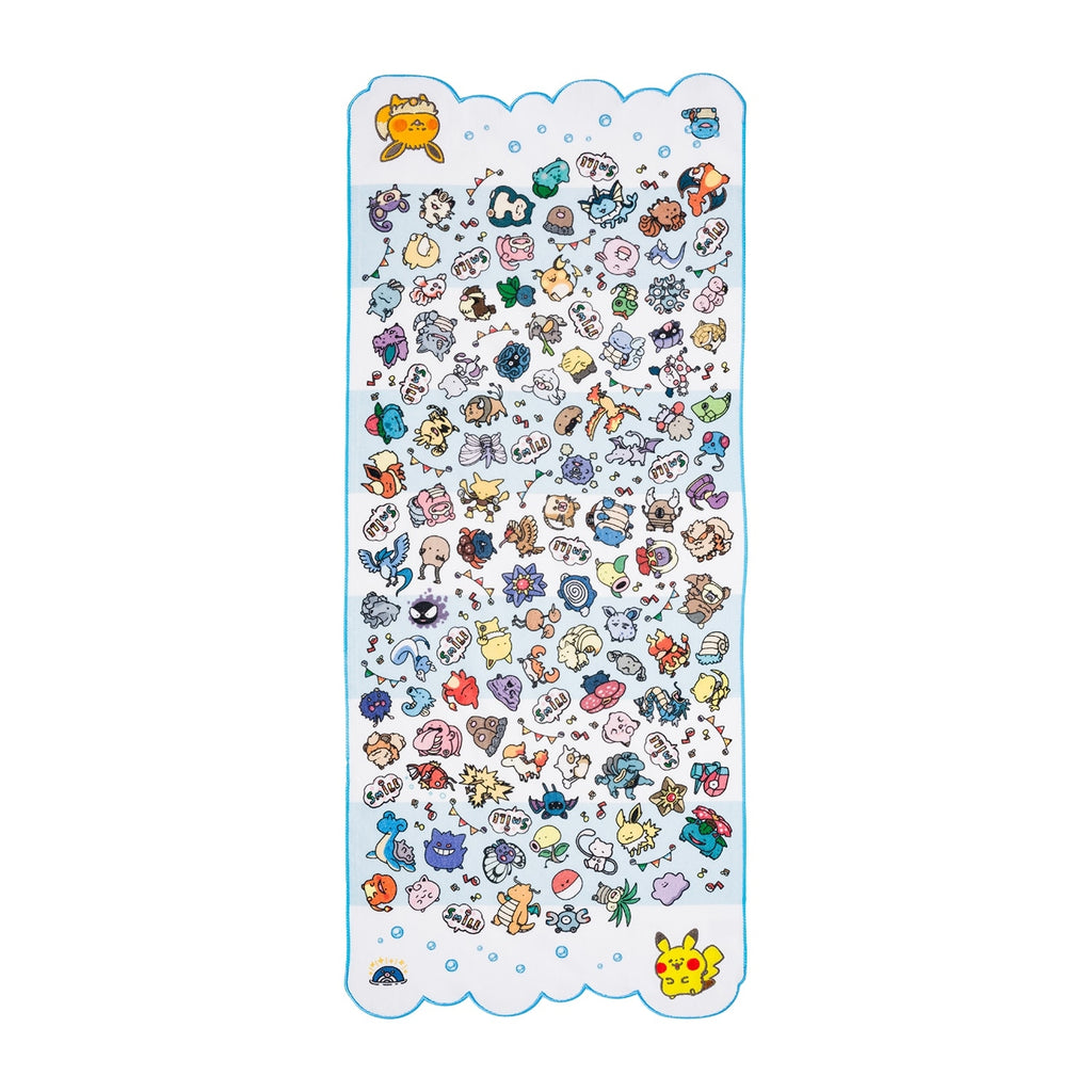 Pokémon face towel with smiling characters from Japan