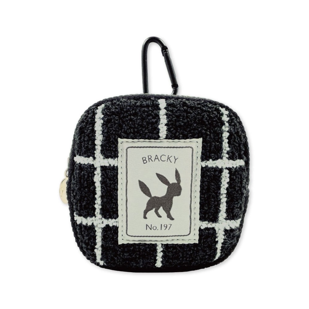 Mini pouch with carabiner fluffy Sagara Blacky
