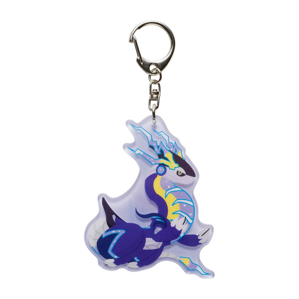 Miraidon keychain from Japan, featuring Electric/Dragon-type Pokémon with vibrant colors
