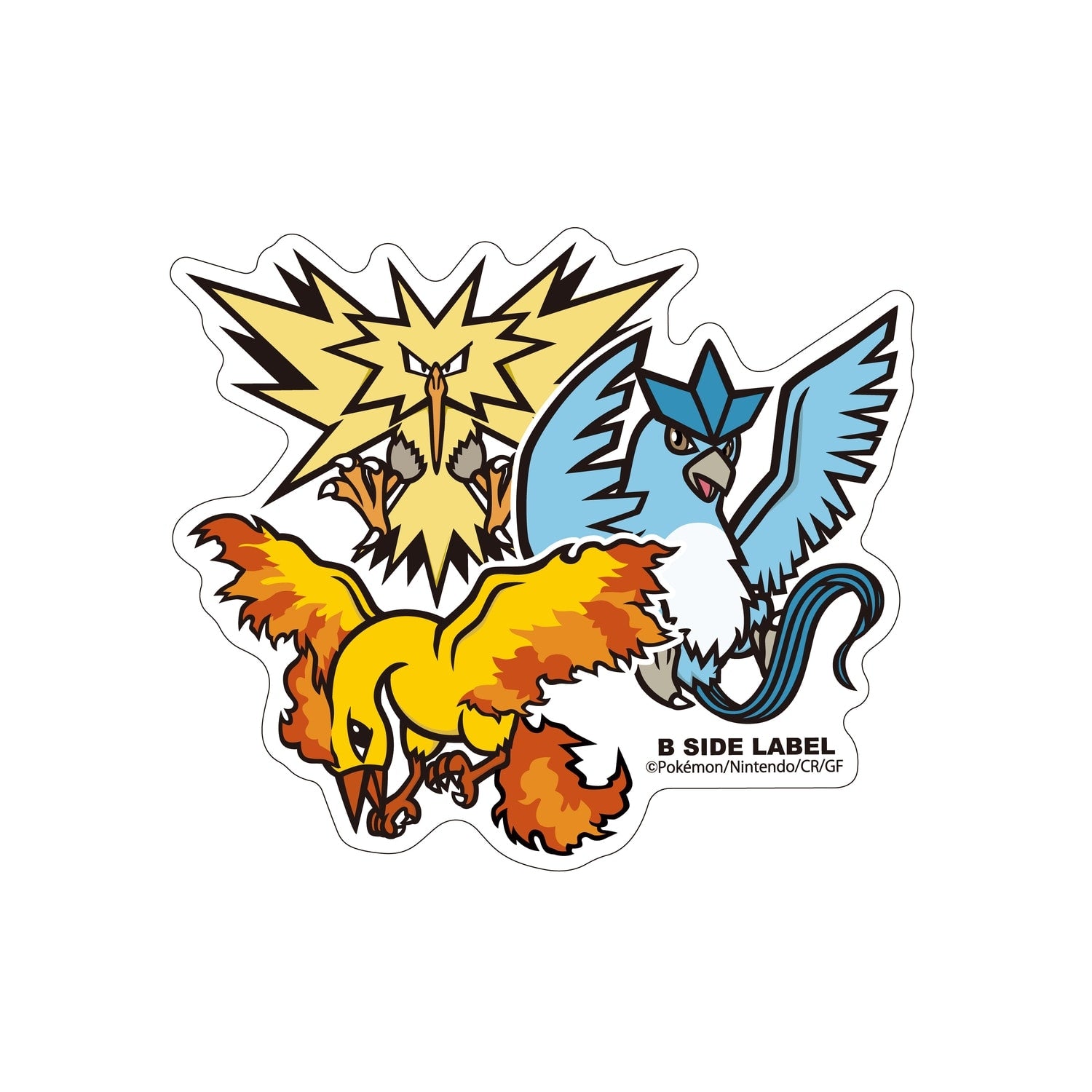 Moltres sticker with official artwork from Japan, rare collectible Pokemon item