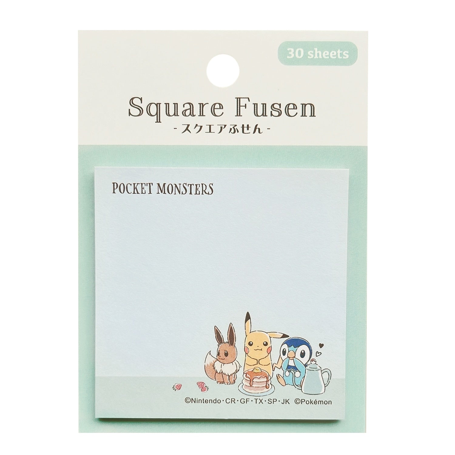 Close-up of Pokemon Square Sticky Note showing detailed design from Japan