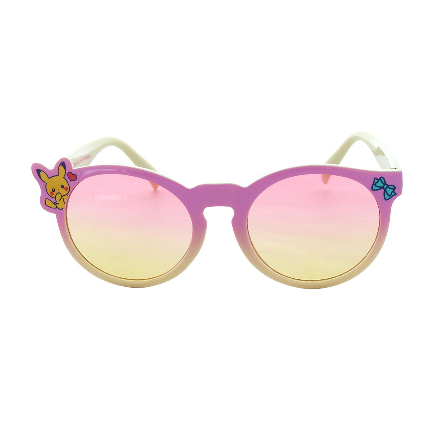 Pikachu kids sunglasses with girly beige and purple design from Japan