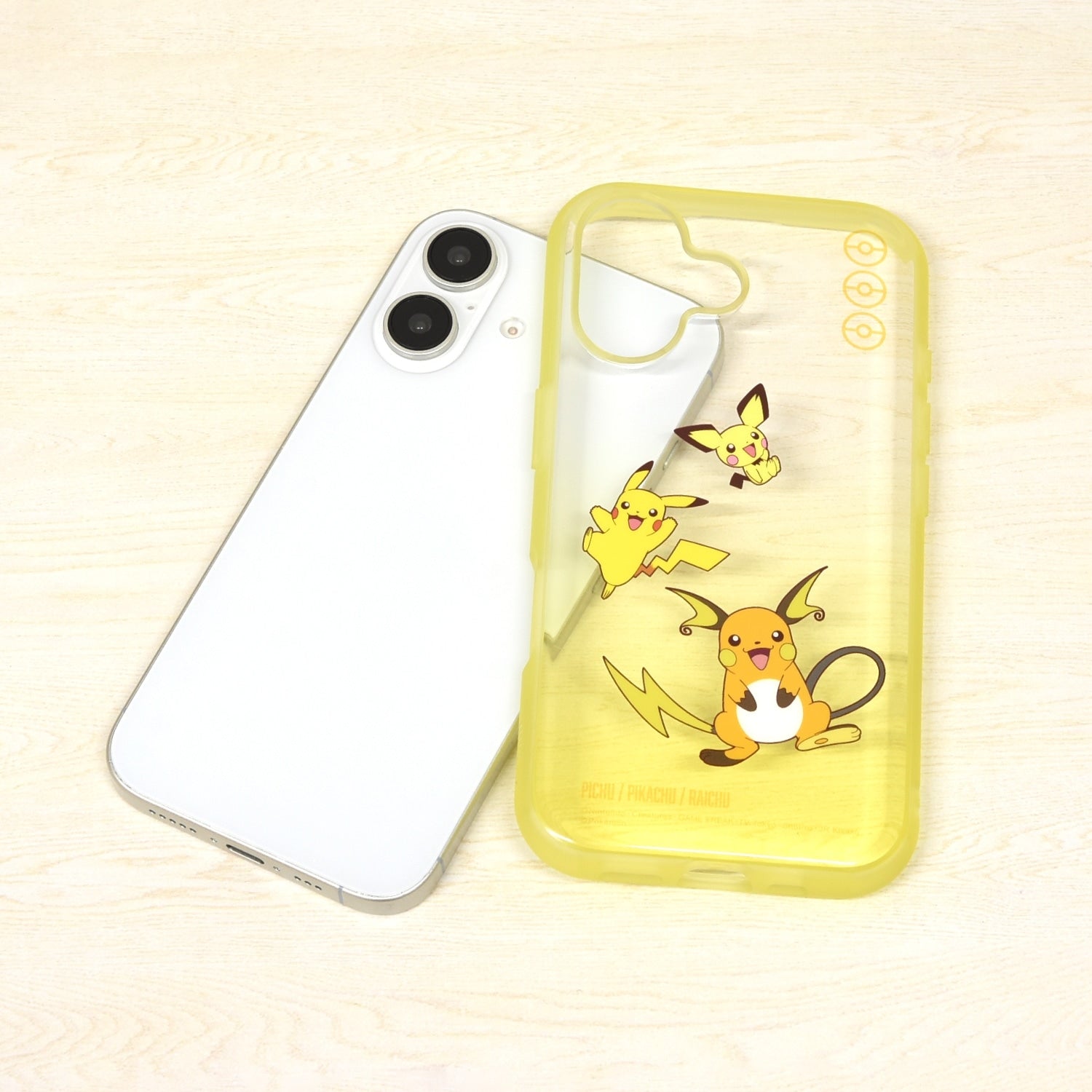IIIIfit Clear iPhone16 compatible case Pichu & Pikachu & Raichu