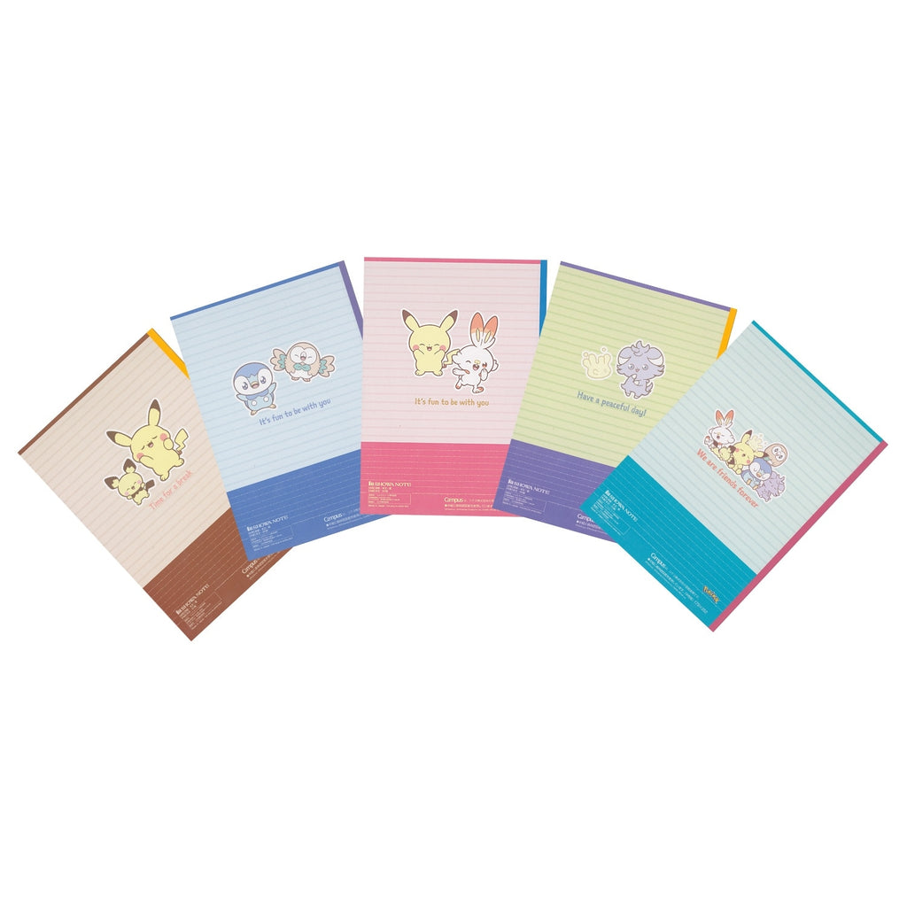 Pokemon Center Japan notebook set, 5 books with B ruled line, sourced from Japan