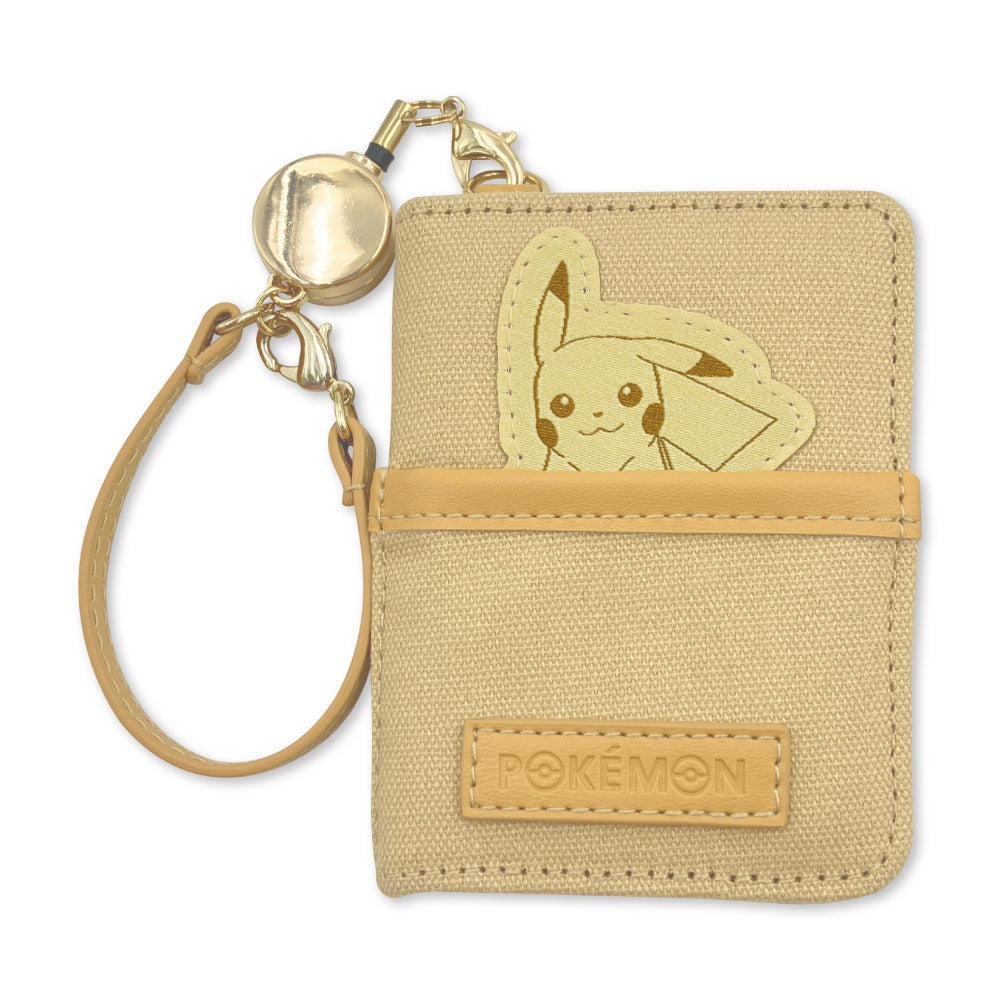 Bi-fold pass case Hyokkori emblem Pikachu