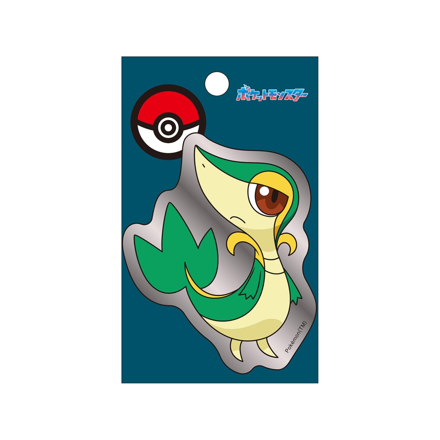 Silver Sticker Tsutaja from Pokemon Center Japan, featuring Snivy, a Grass-type Pokemon, sourced directly from Japan