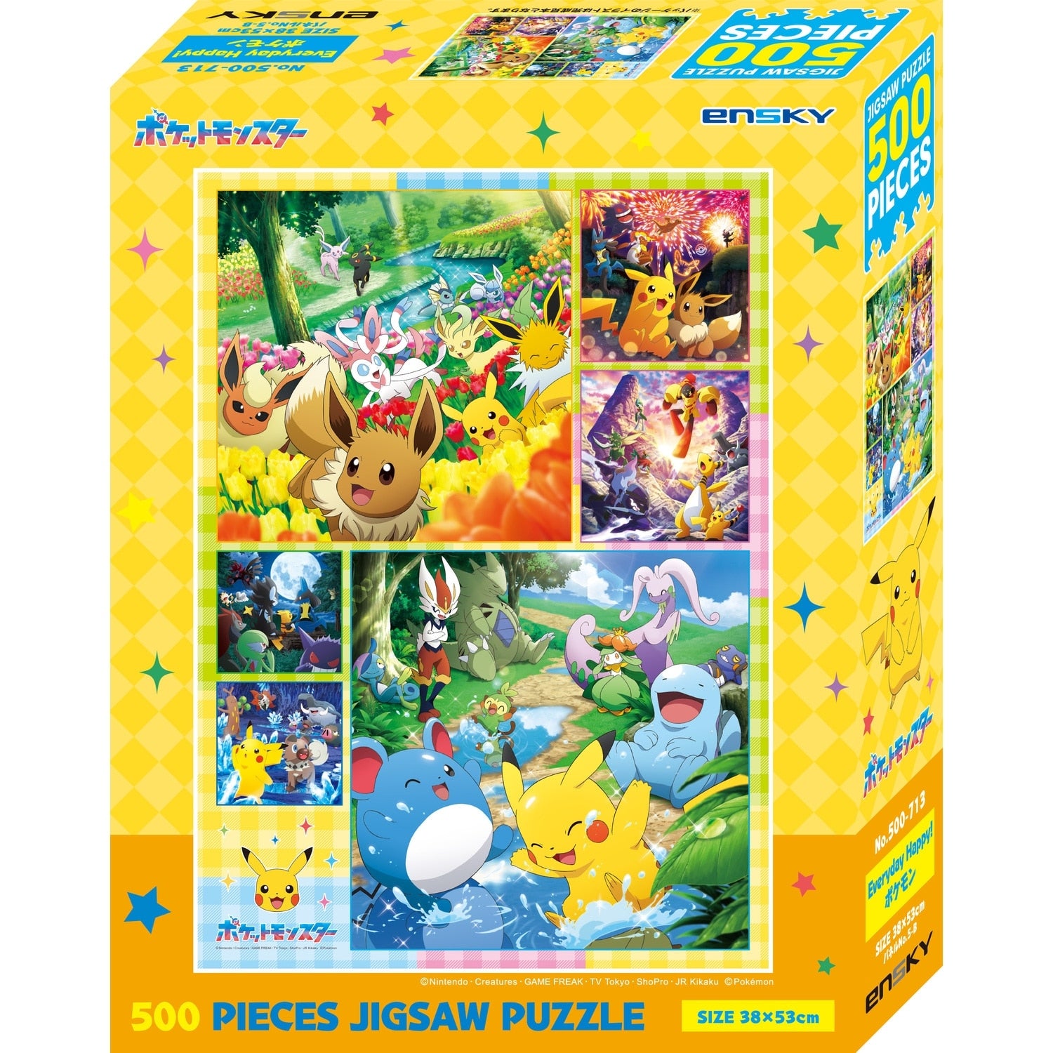 Pokemon Puzzle 500-713 Everyday Happy! with colorful characters from Japan