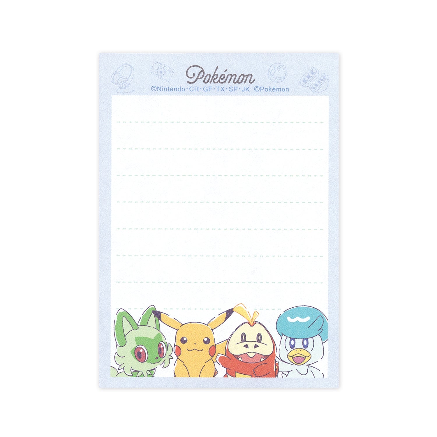 Close-up of Pokemon character on mini memo, sourced from Japan