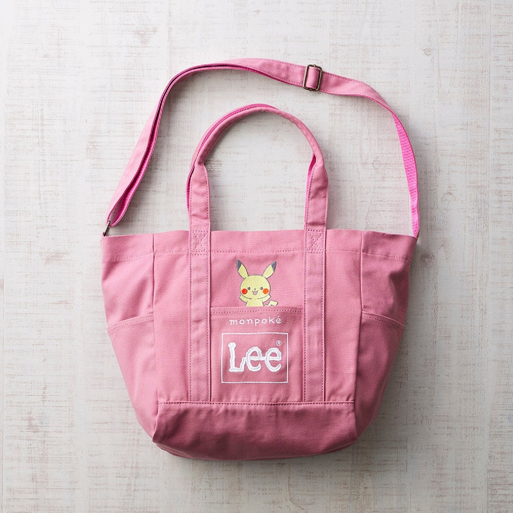Monpoke Lee W Name Cotton Canvas Tote Pink
