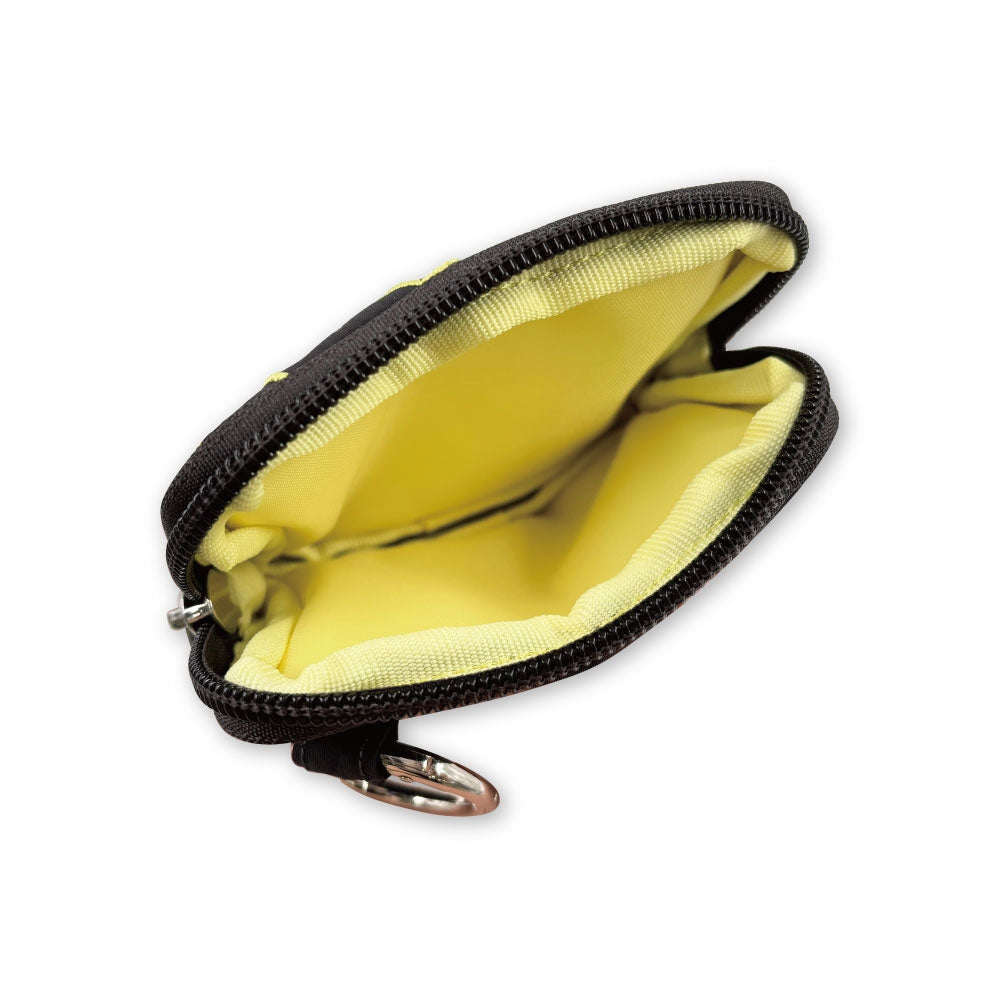 Slim mini pouch with carabiner color logo Blacky