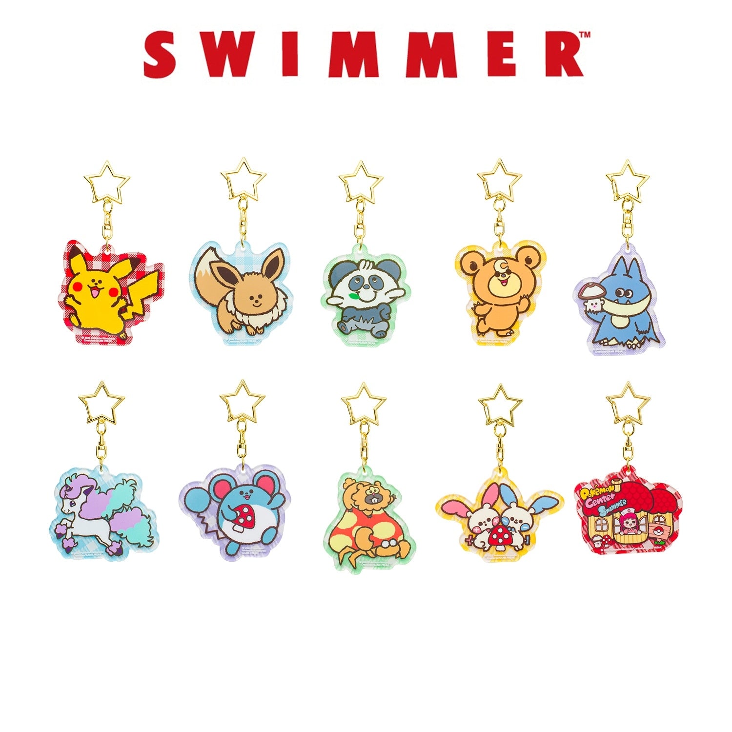 SWIMMER Acrylic Keychain from Japan with cute Pokemon character