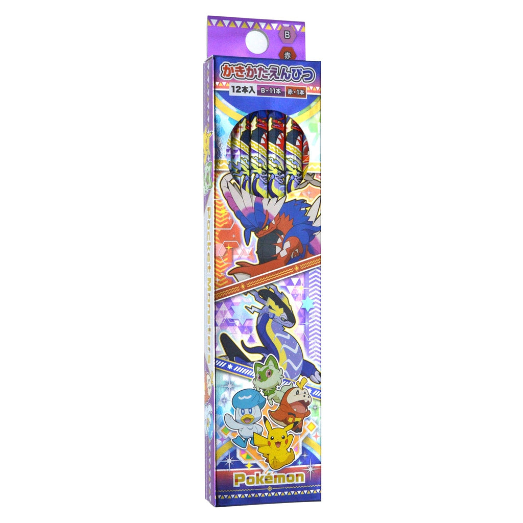 Kakikata Pencil B Silver Scroll with Pokemon character from Japan