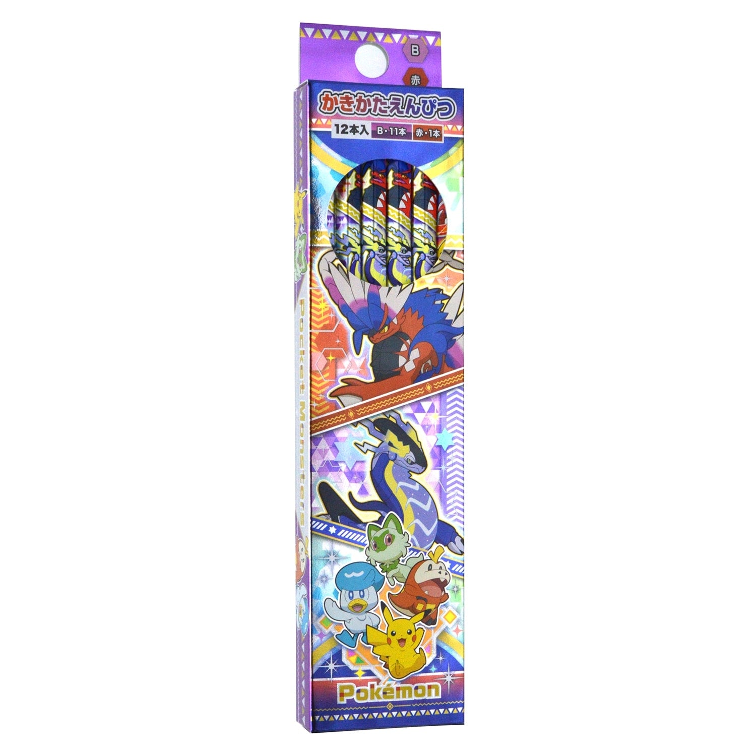 Kakikata Pencil B Silver Scroll with Pokemon character from Japan