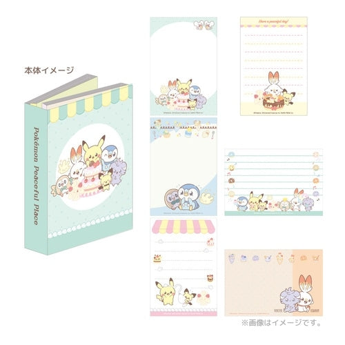 Patapata Memo B Sweets shop Pokepiece notebook from Japan, featuring colorful Pokemon characters