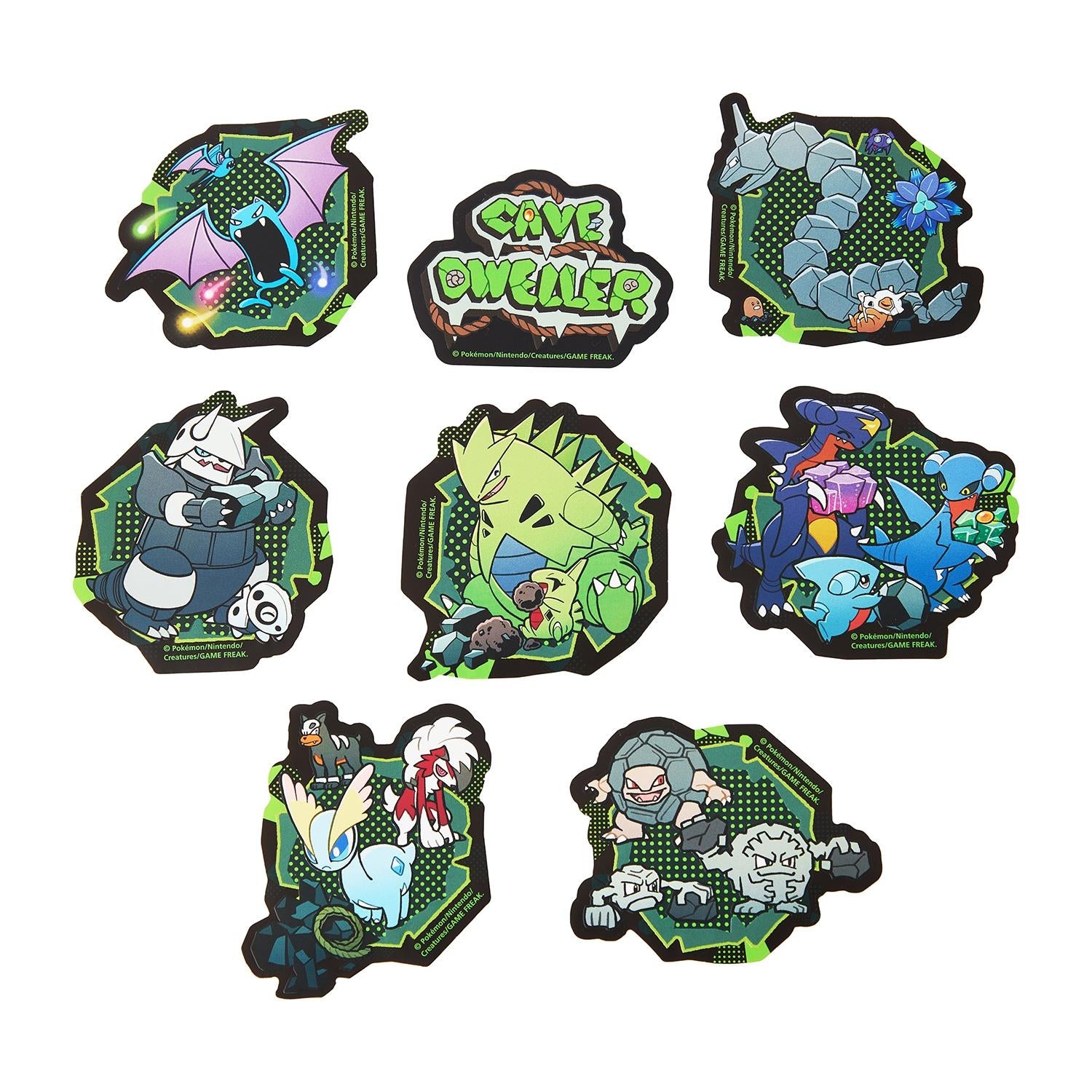 Pokemon Sticker Set CAVE DWELLER with unique character designs from Japan