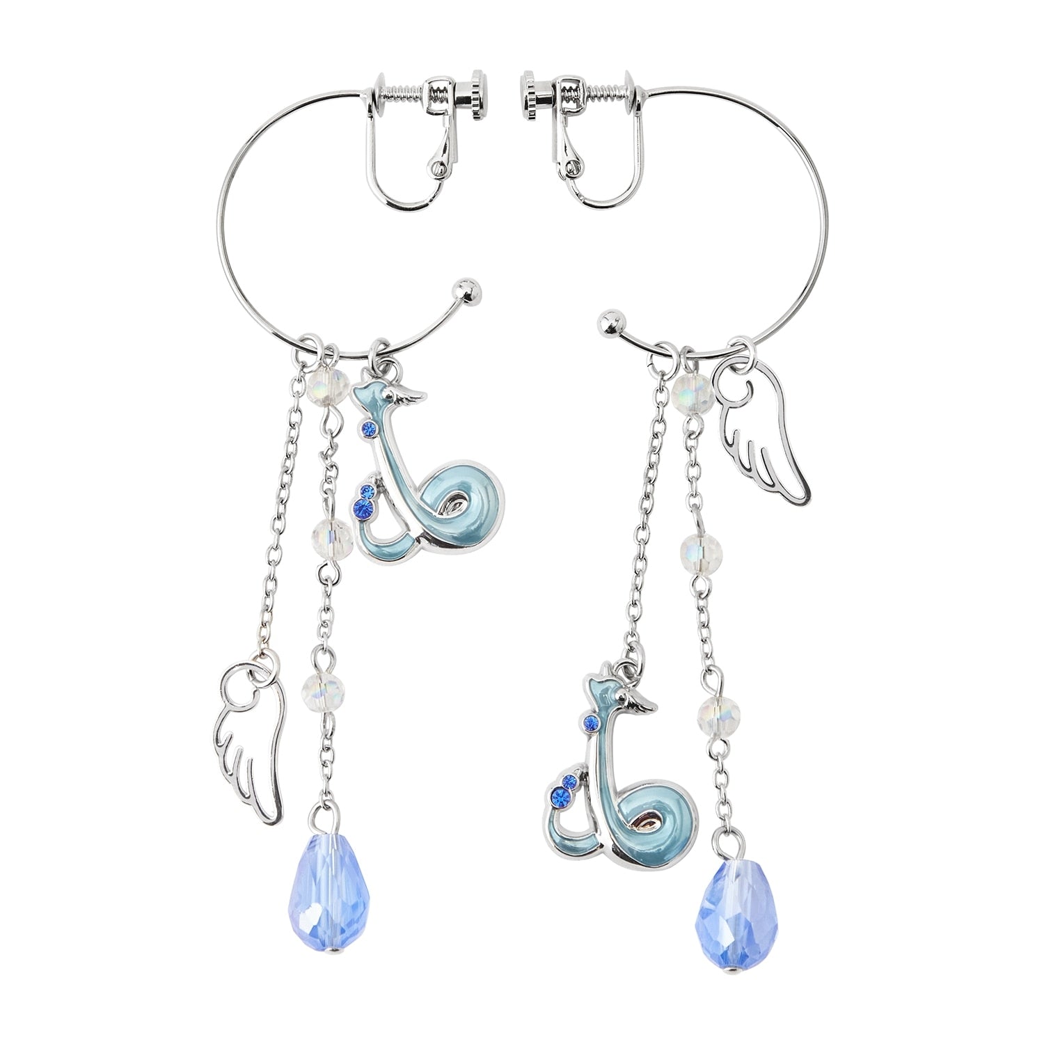 TERACOOL Hakuryu earrings, silver dragon design, from Japan