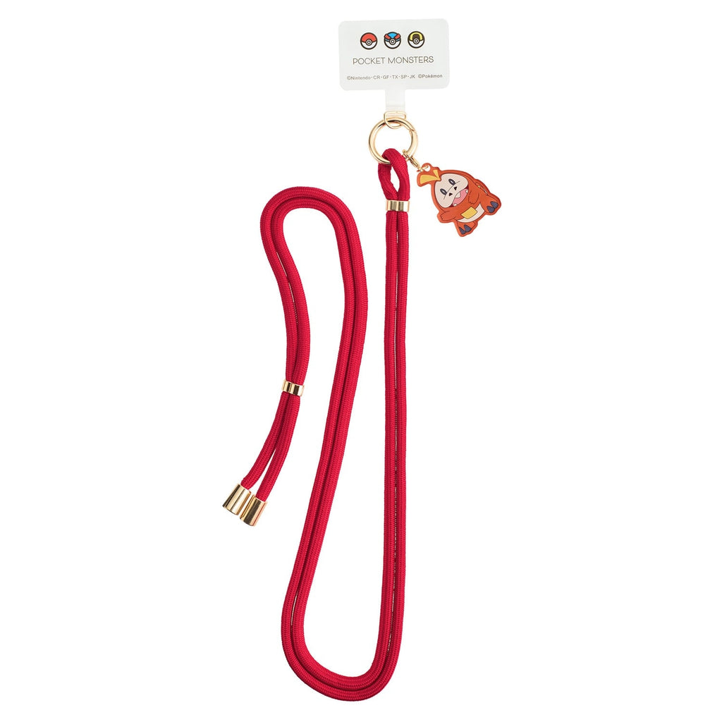 Fuecoco shoulder strap with fire-type design from Japan