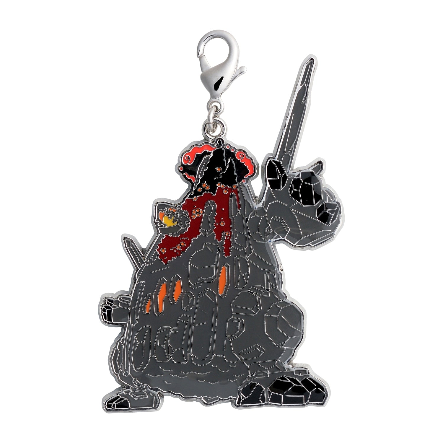 Kyodai Max Sekitanzan metal charm, Coalossal figurine with rock and fire details, from Japan