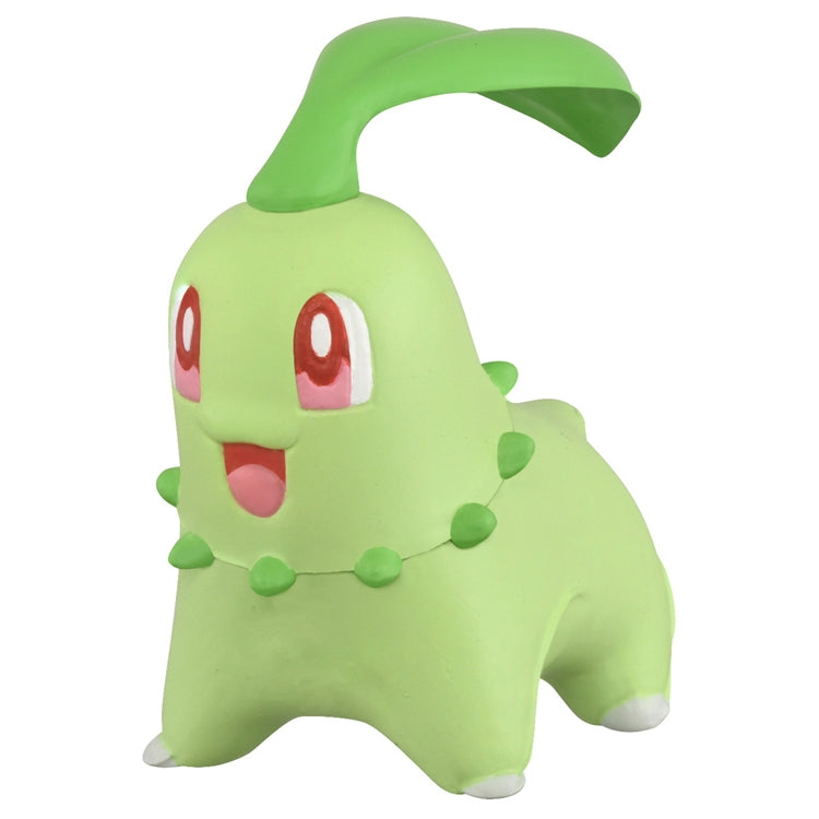 Moncolle Chikorita figure from Japan, detailed pose