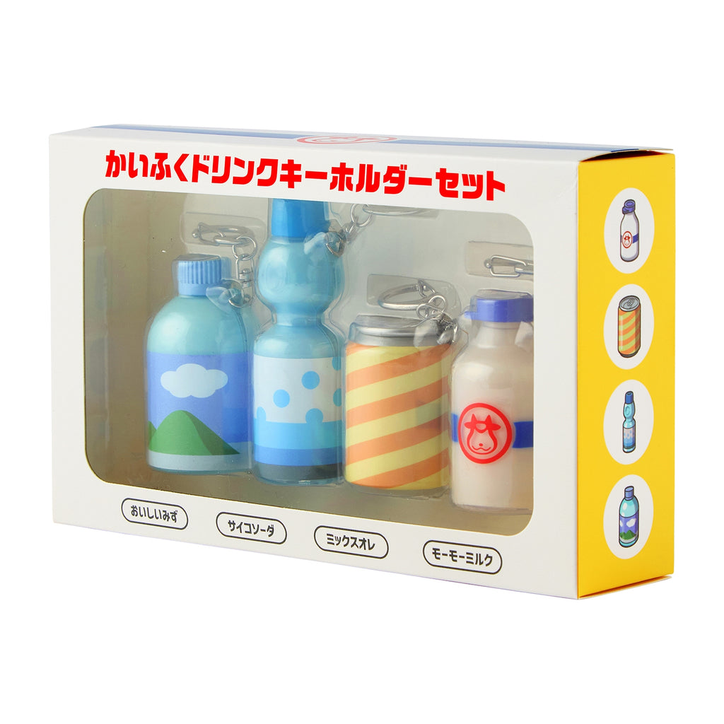 Official Pokemon Center Japan Kaifuku drink key chain set with detailed characters