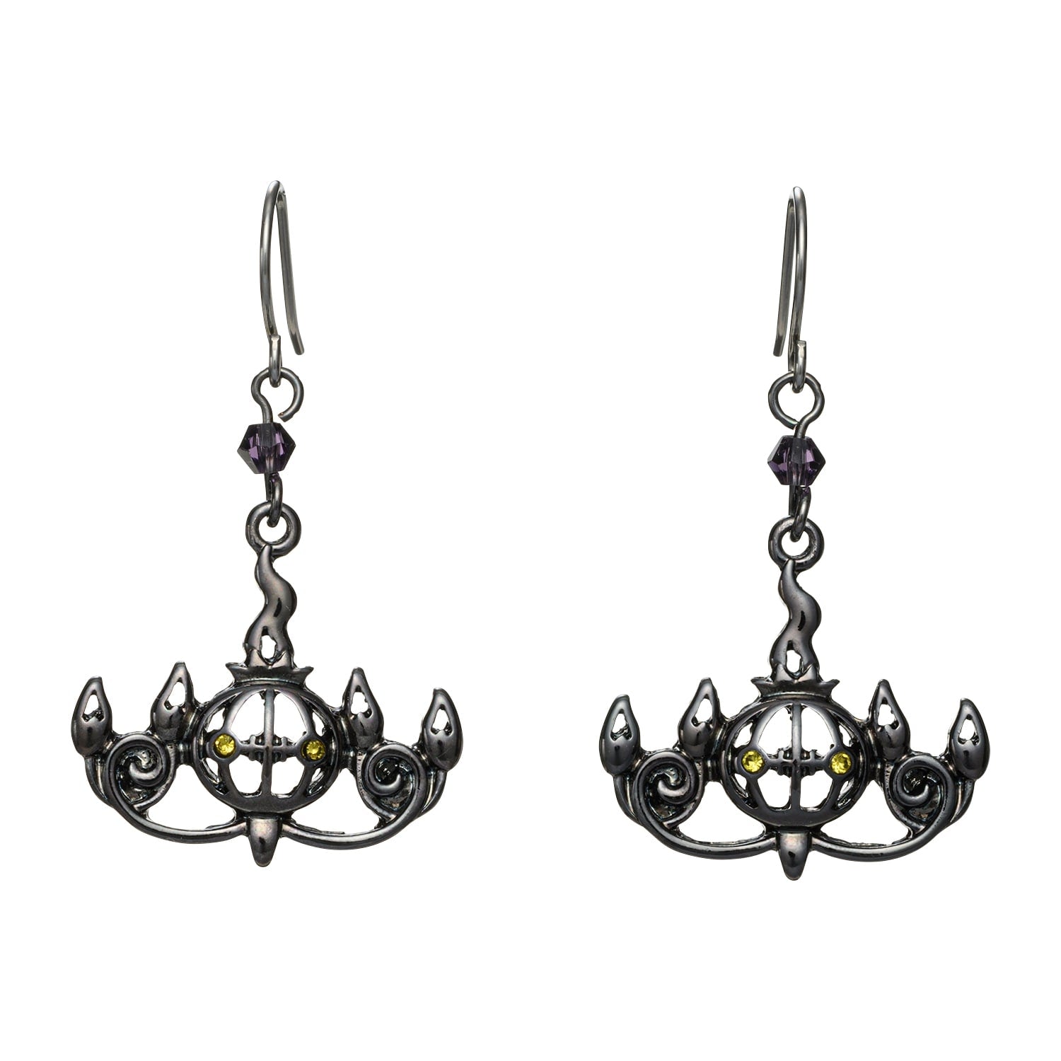 Pokémon Chandelure Earrings from Japan, detailed flame design