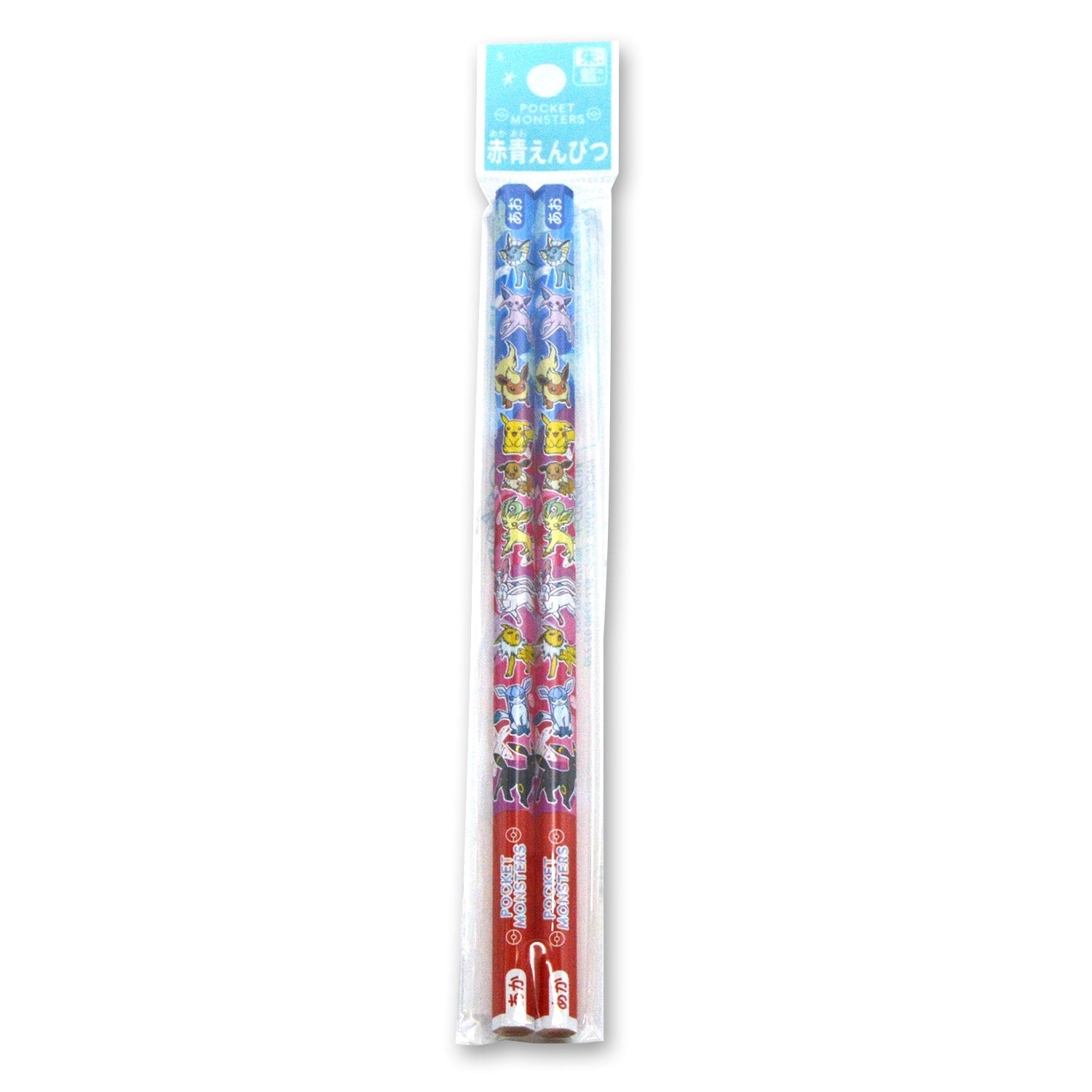 Red & Blue Pencil Pastel Flakes from Japan, featuring Pokémon characters