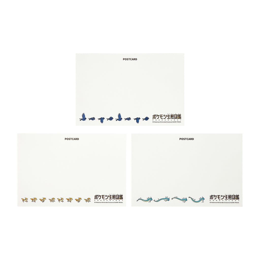Set of 3 postcards Pokemon ecology encyclopedia