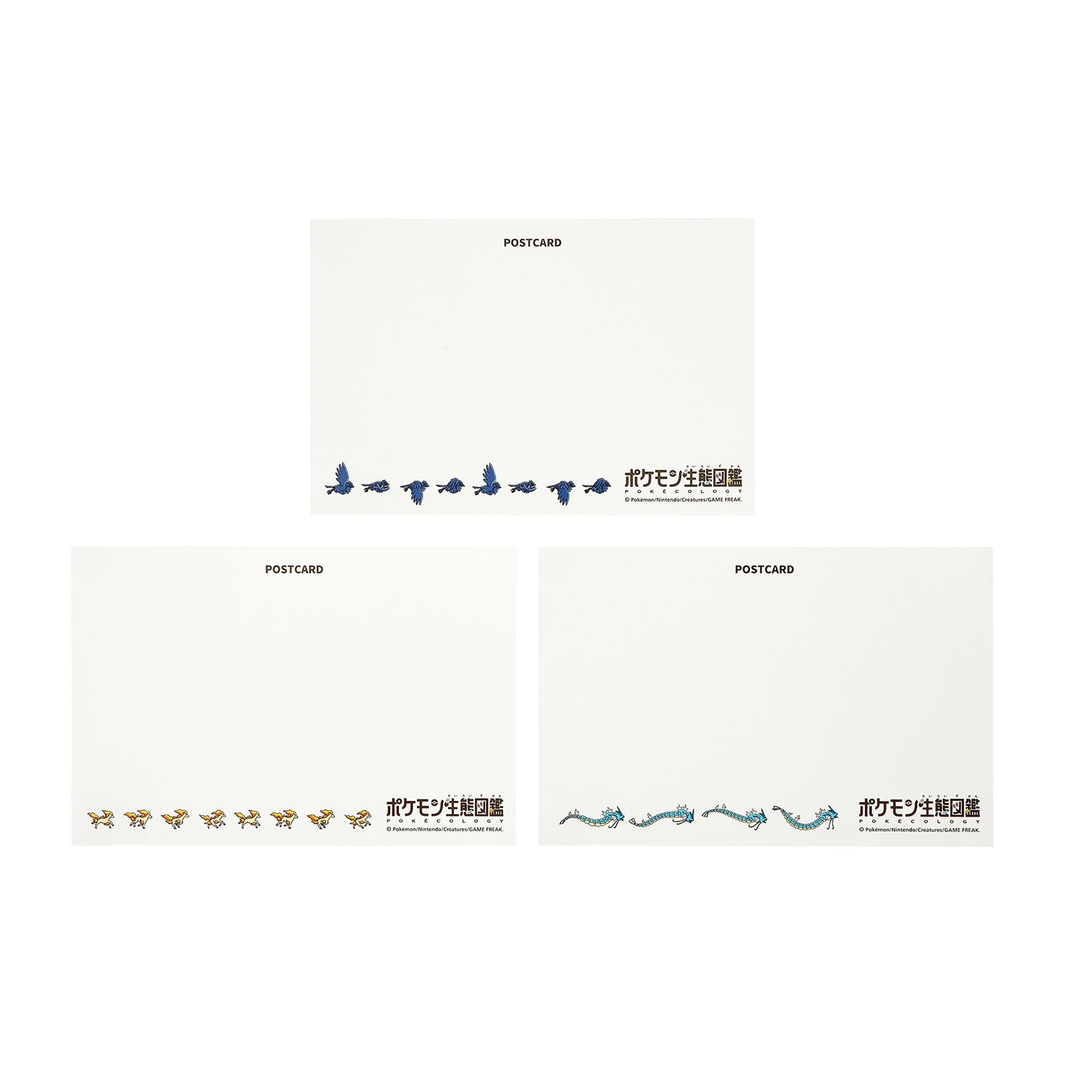 Set of 3 postcards Pokemon ecology encyclopedia