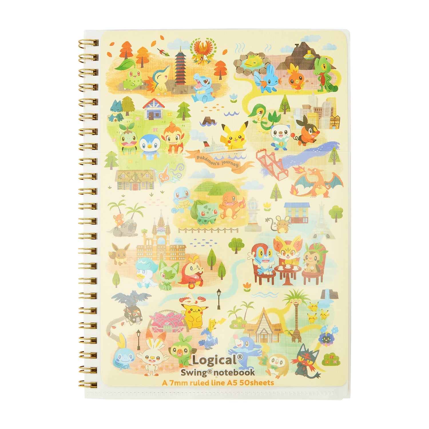 Pokémon Logical ring notebook with padding from Japan, featuring colorful Pokémon characters