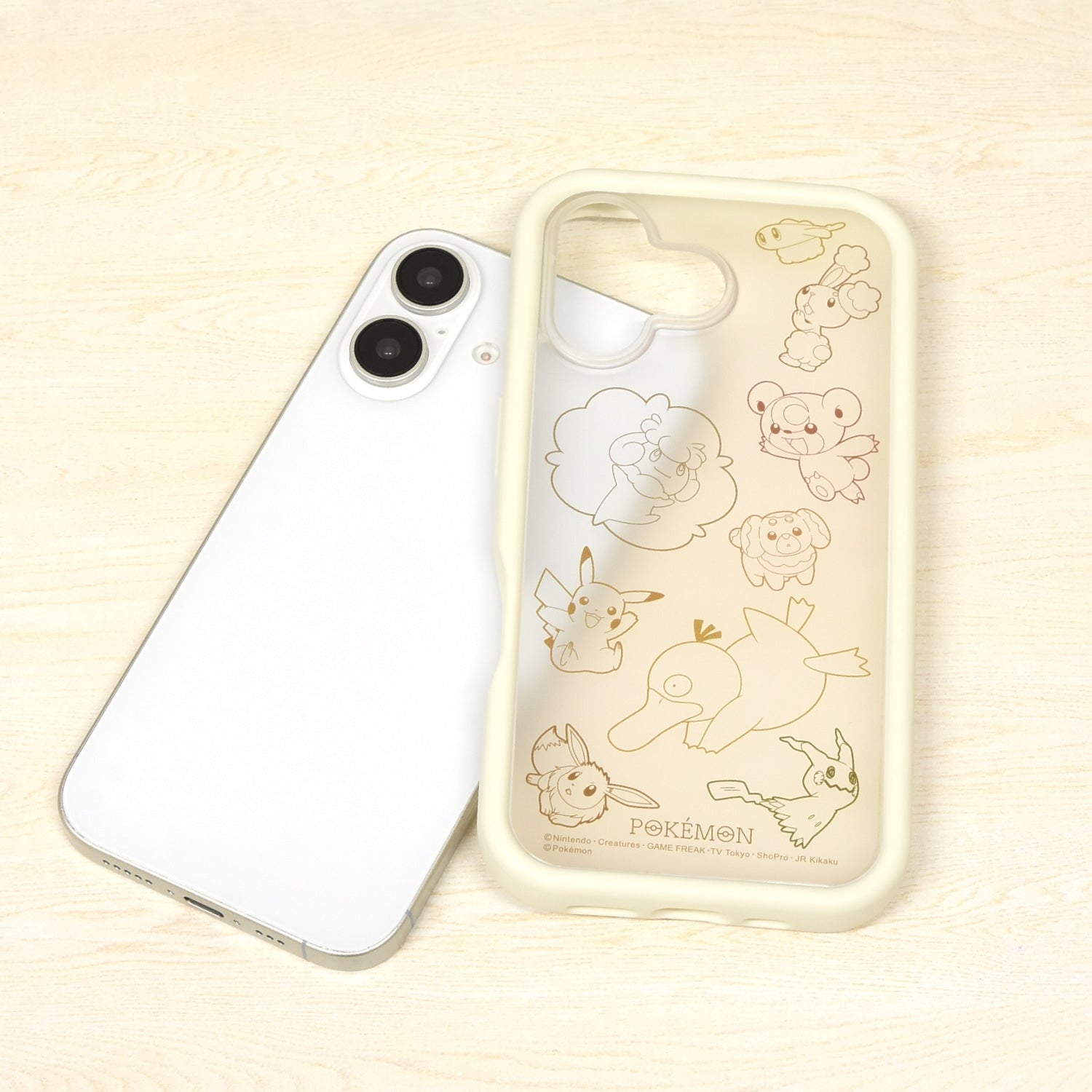 iPhone16 compatible plump frame case ivory