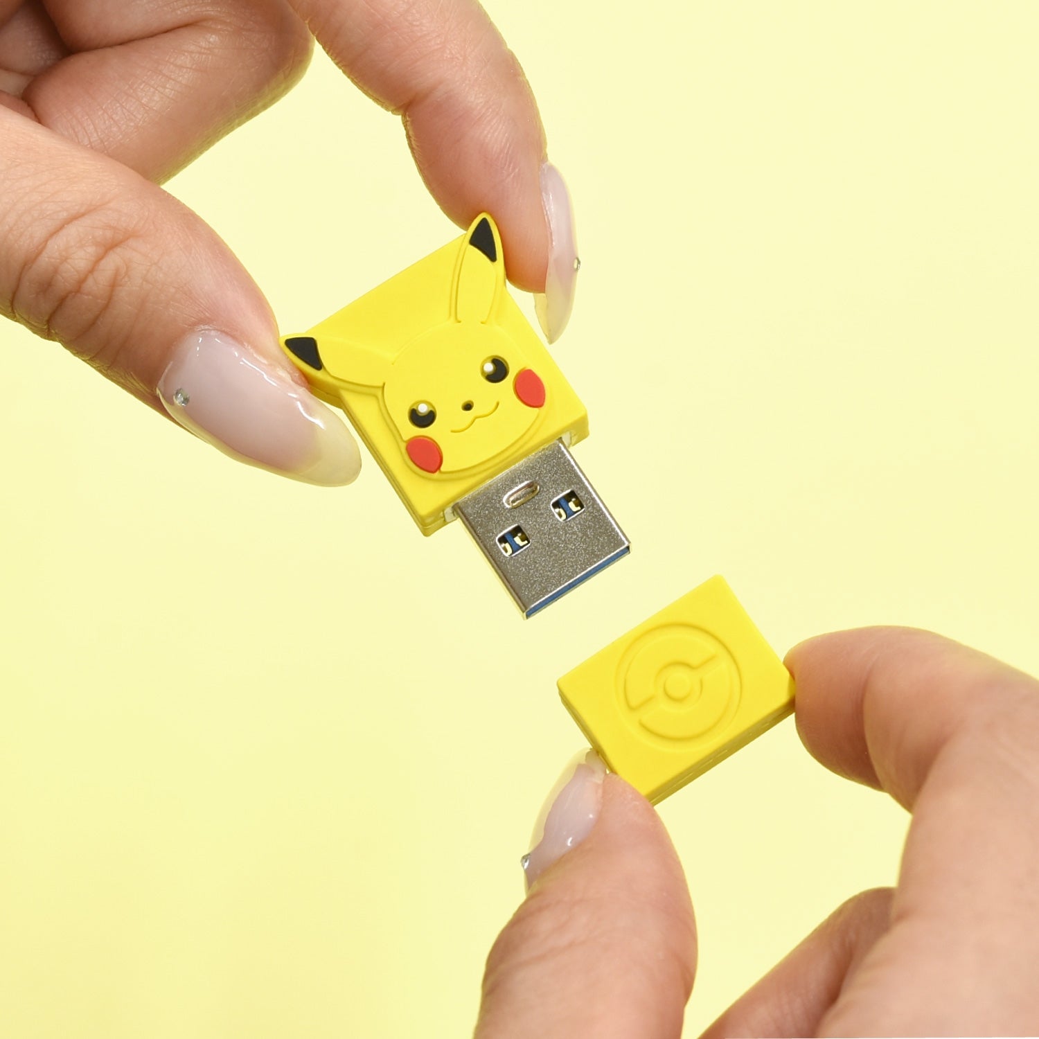 Back of Pikachu USB adapter, showing official Pokemon Center Japan logo
