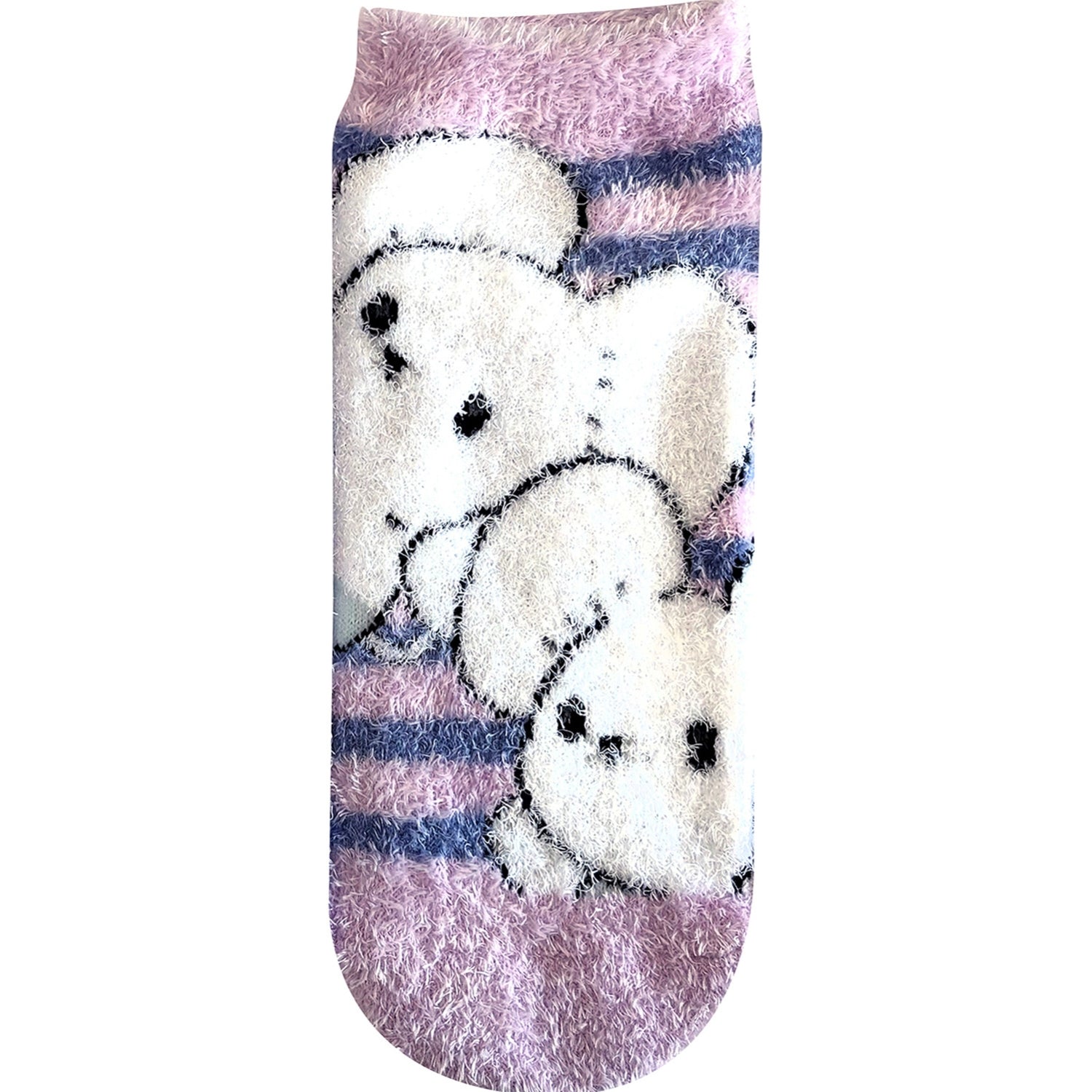 Fluffy socks Wakkarat striped women's (23-25cm)