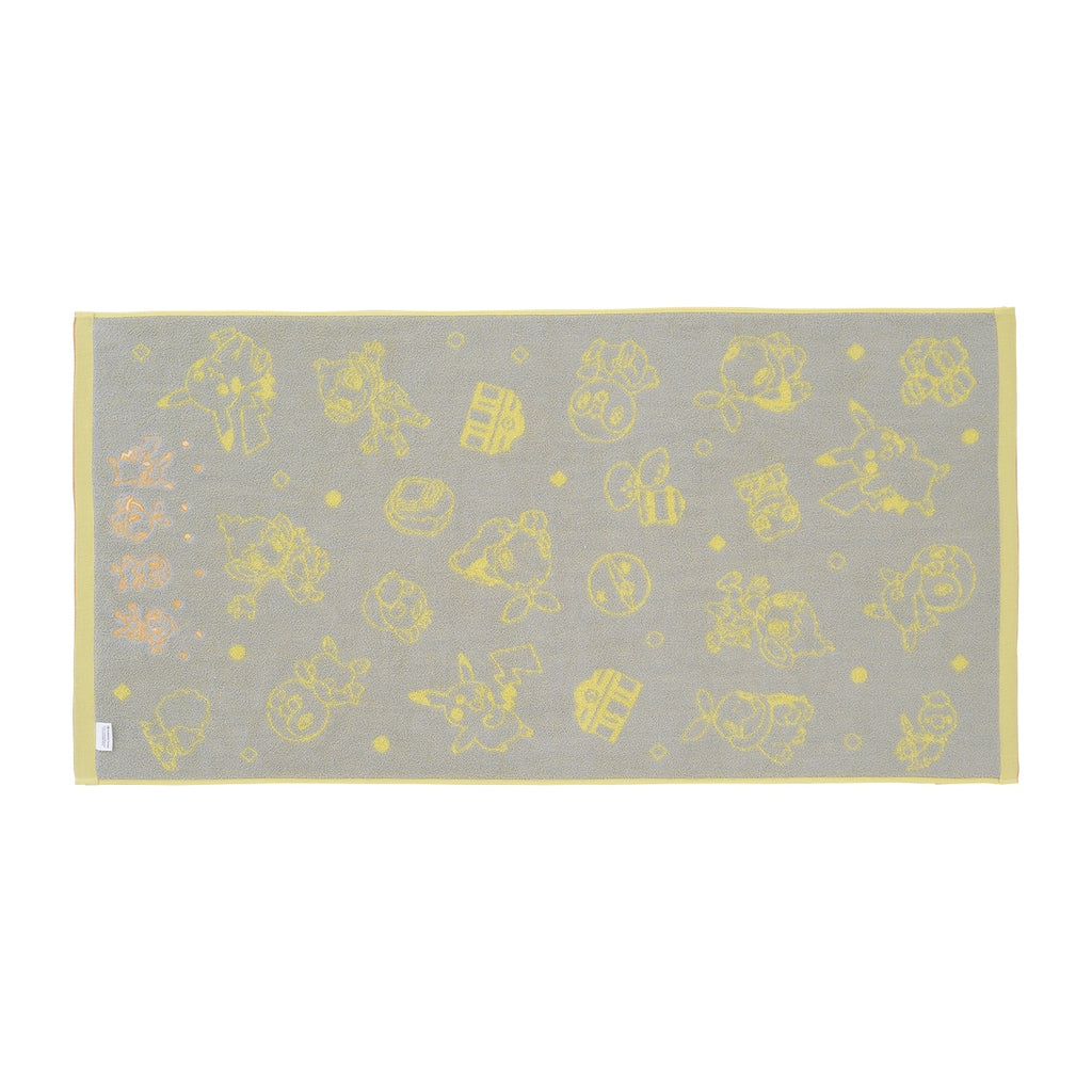 Mini bath towel with Pokemon characters and Japanese packaging