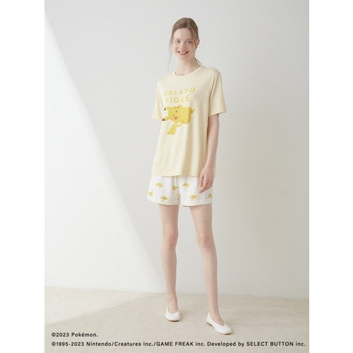 [gelato pique] Cool touch print T-shirt & shorts set Yellow
