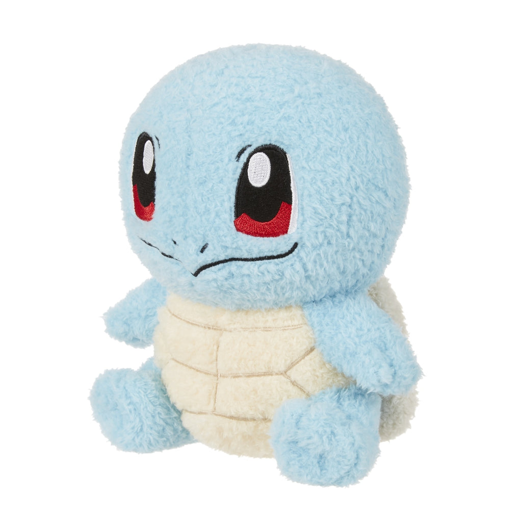 Cute Squirtle plushie with big eyes and white belly, made in Japan