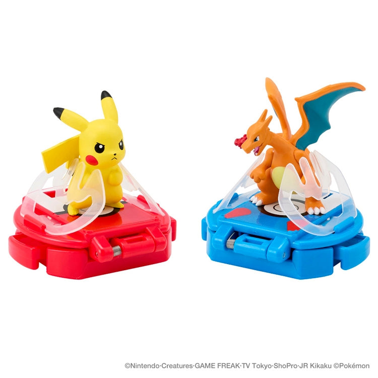 Pikachu VS Charizard figure, Japanese anime collectible with Charizard in flight