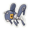 Pokemon Nymble Grasshopper sticker from Japan, featuring a colorful bug-type design