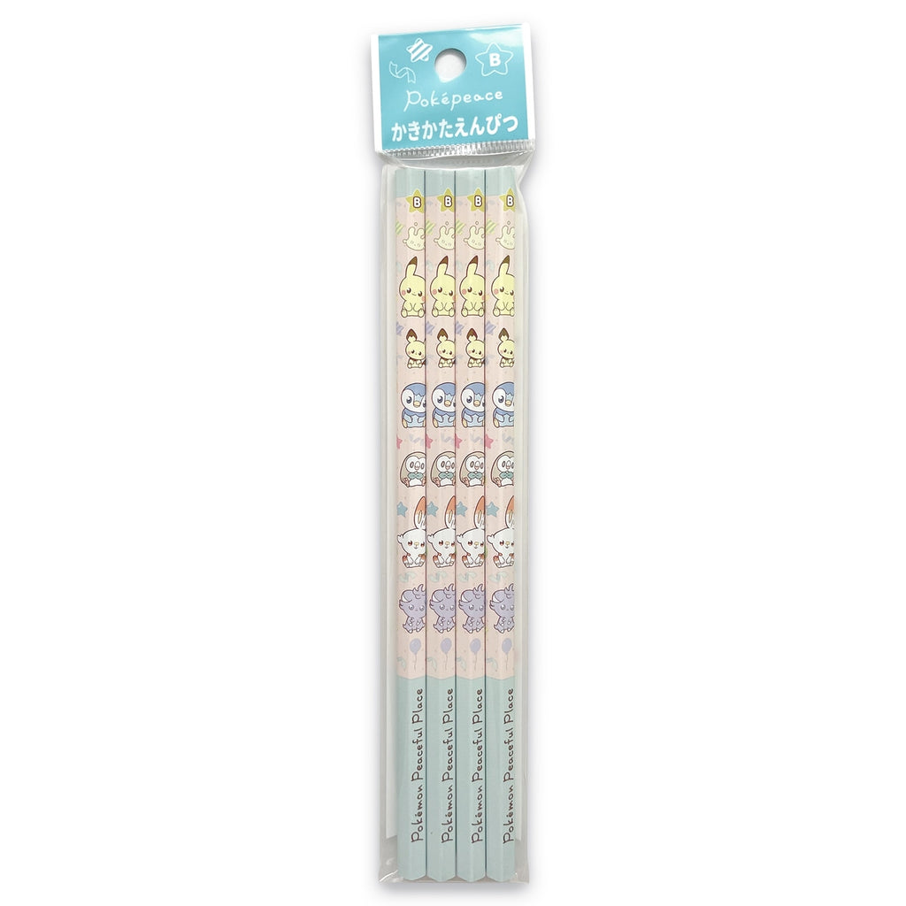 Kakikata Pencil B 4 pack Pokepiece with Charmander artwork from Japan