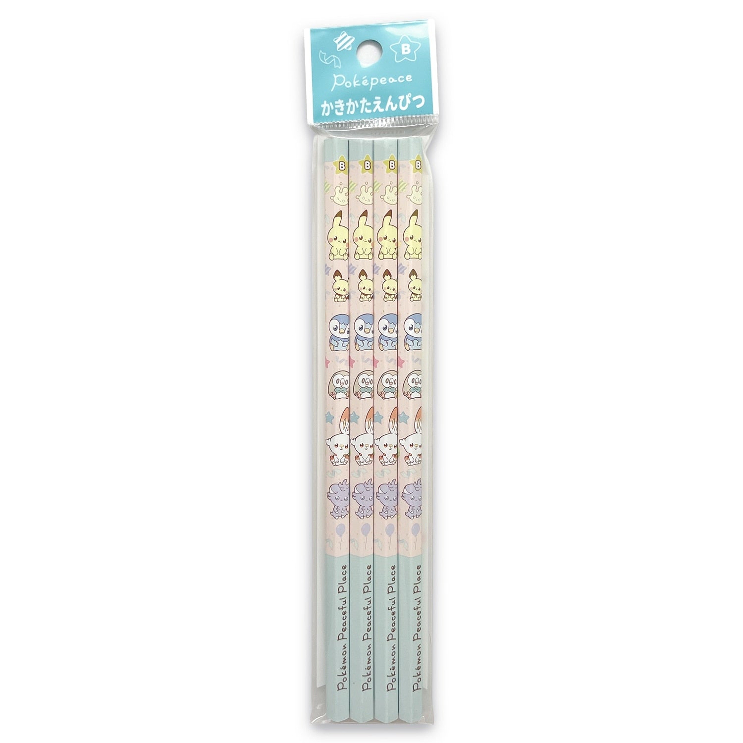 Kakikata Pencil B 4 pack Pokepiece with Charmander artwork from Japan