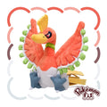 Ho-oh plushie from Japan with vibrant orange and yellow feathers