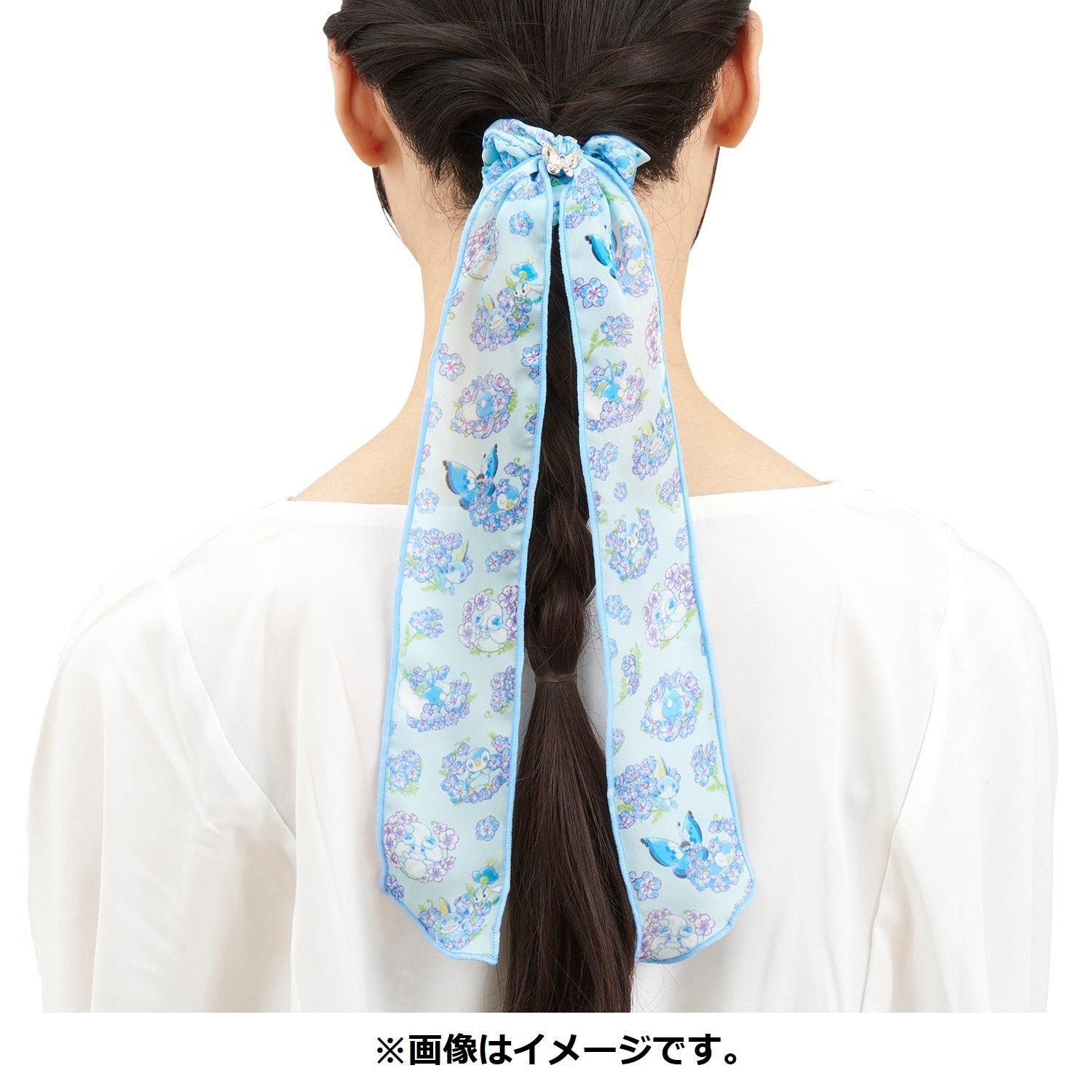 Ribbon Scrunchie Baby Blue Eyes Pokemon Japan collector item with blue ribbon