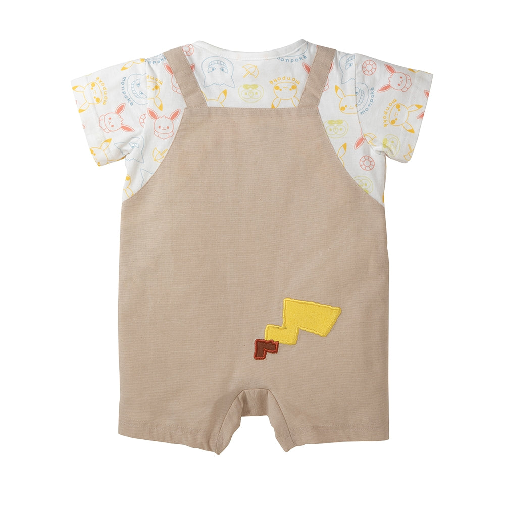 Monpoke overalls type short sleeve romper beige