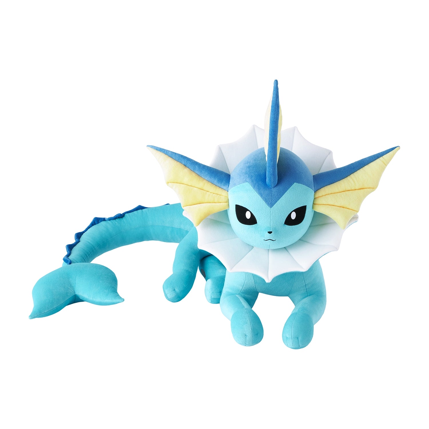 Life-size Vaporeon plush with detailed face from Japan